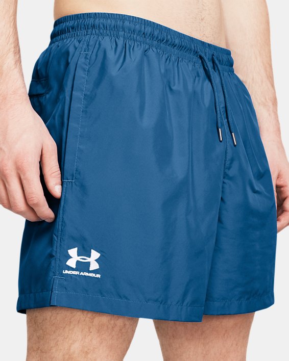 男士UA Essential排球短褲 in Blue image number 3